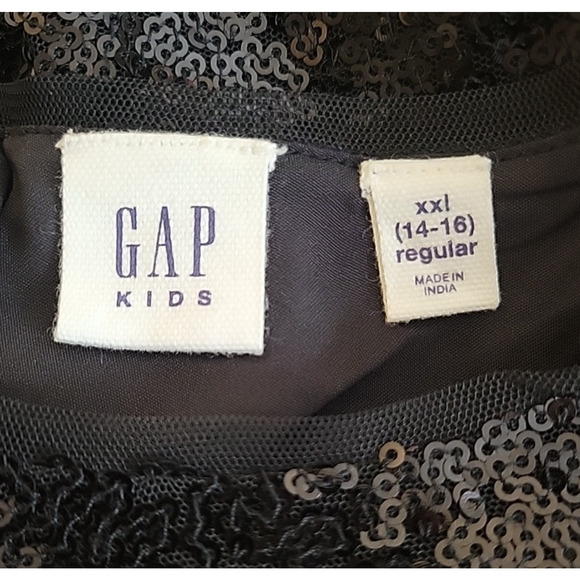 Gap‎ Kids Black Sequin Party Dress Birthday Holiday Girls Size XXL 14-16 - Picture 5 of 10